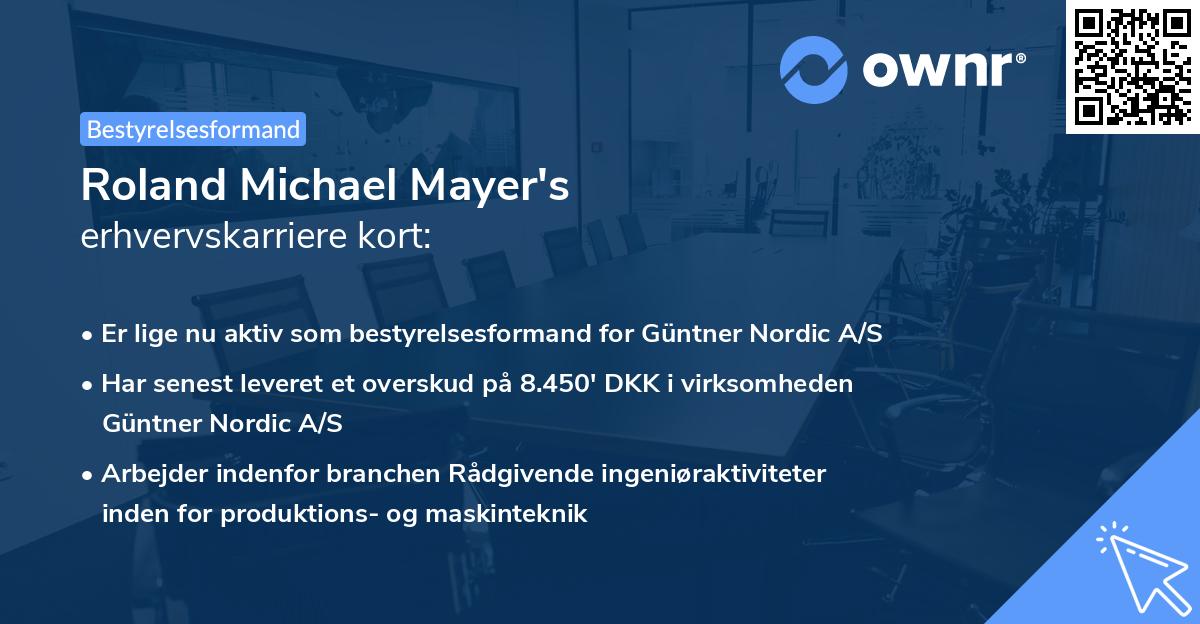 Roland Michael Mayer's erhvervskarriere kort