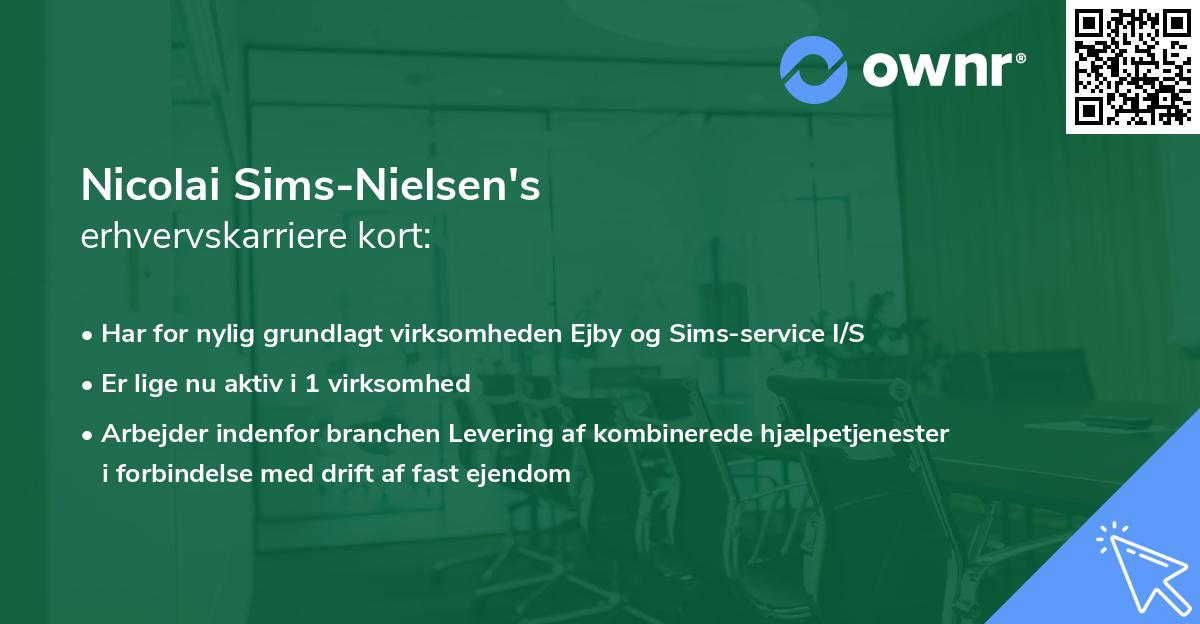 Nicolai Sims-Nielsen's erhvervskarriere kort