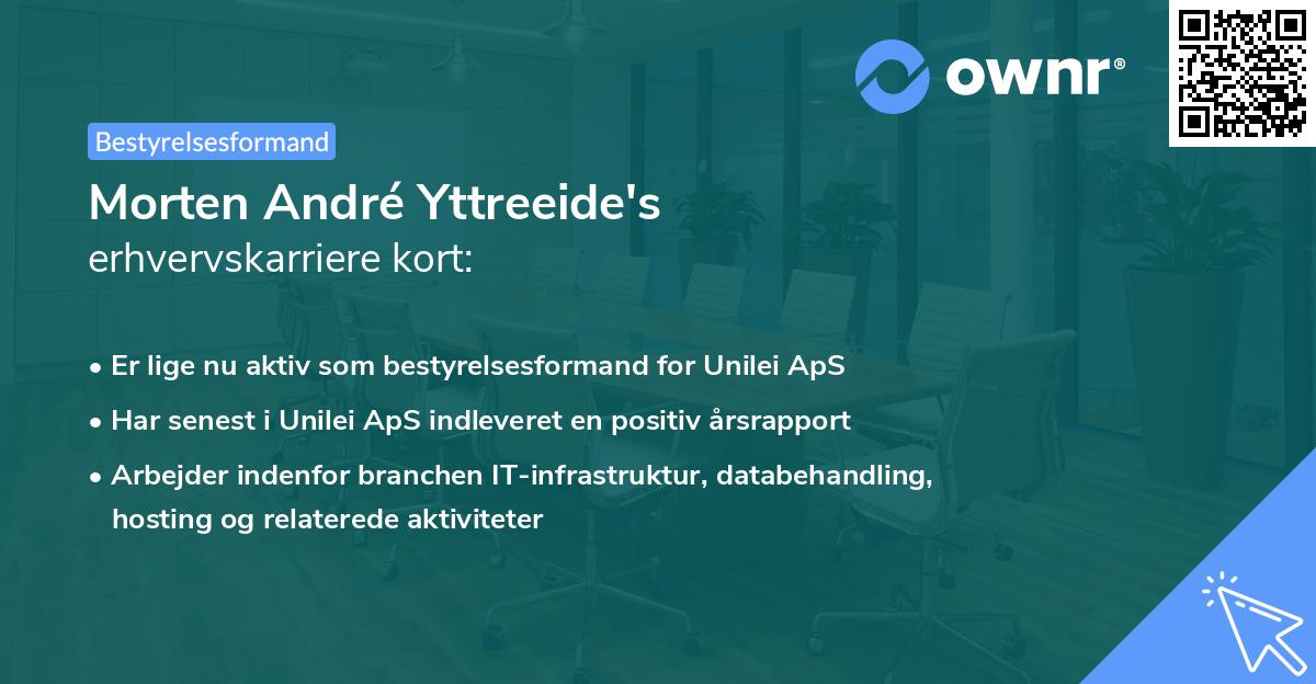 Morten André Yttreeide's erhvervskarriere kort