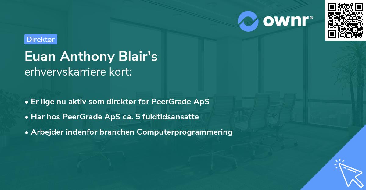 Euan Anthony Blair's erhvervskarriere kort
