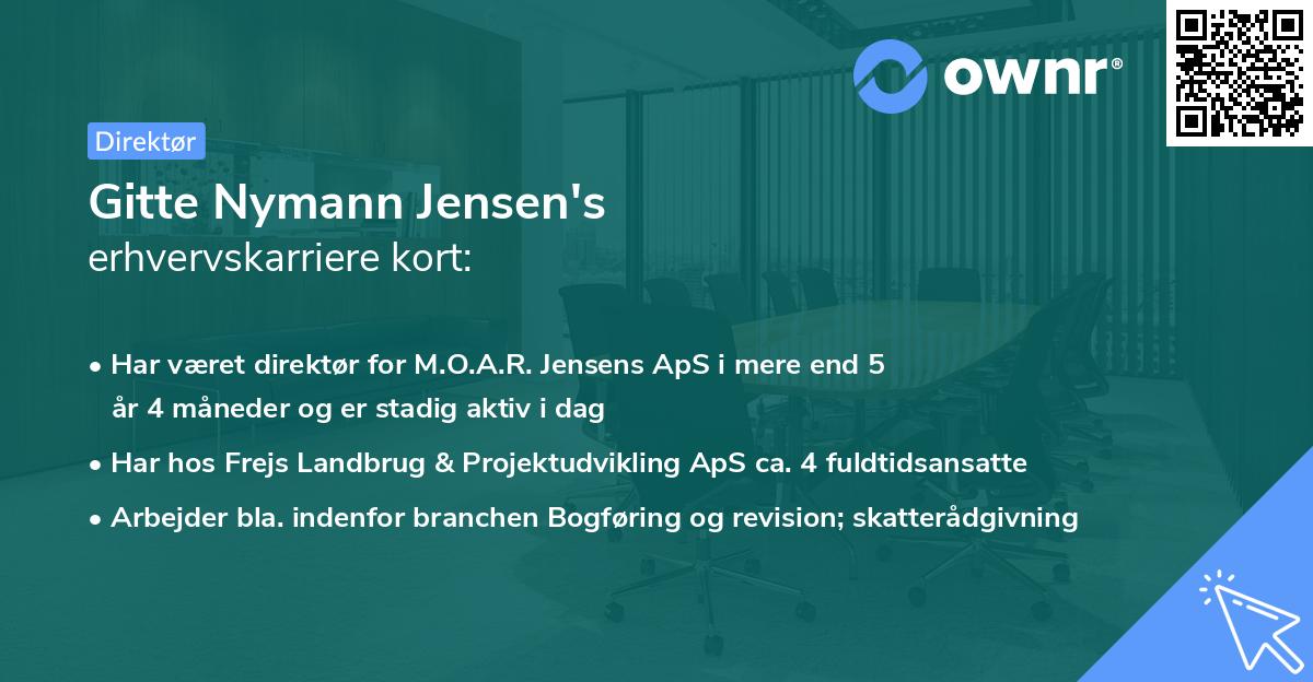 Gitte Nymann Jensen's erhvervskarriere kort