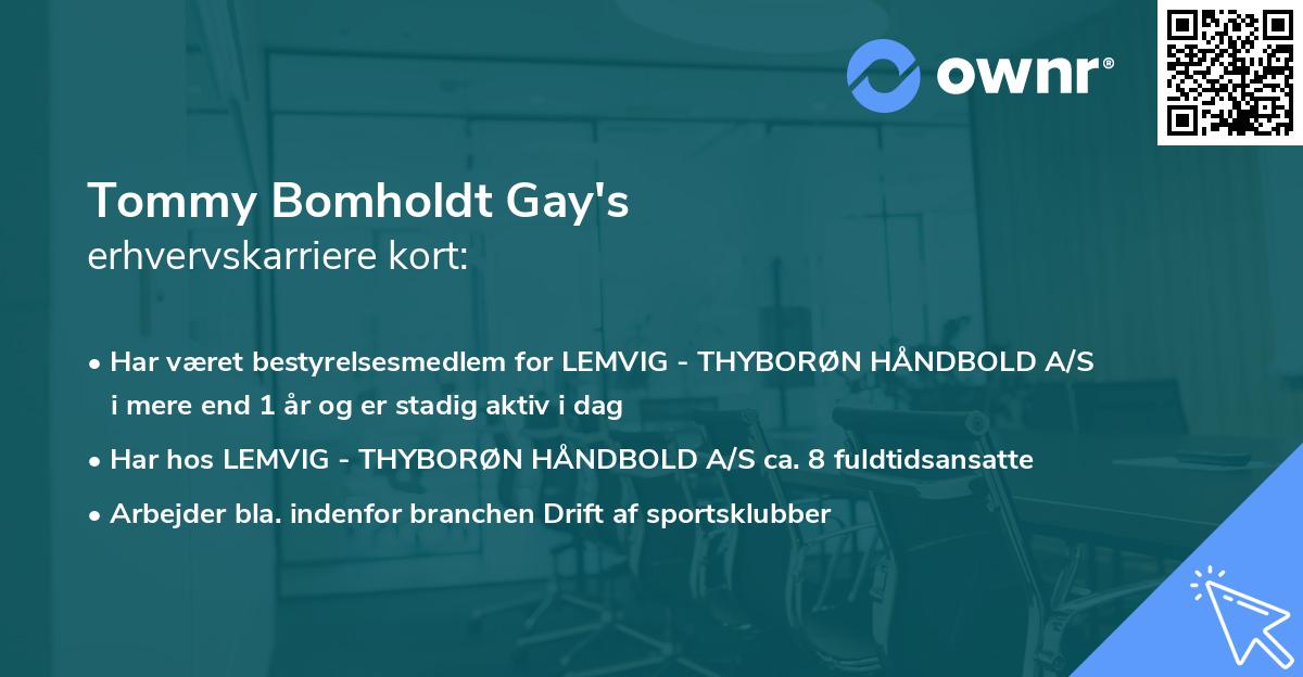 Tommy Bomholdt Gay's erhvervskarriere kort