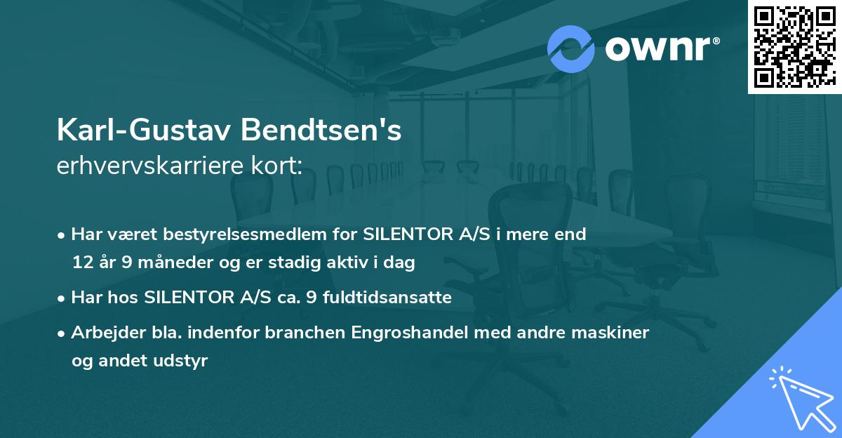 Karl-Gustav Bendtsen's erhvervskarriere kort