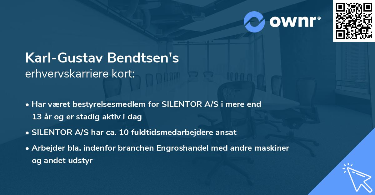Karl-Gustav Bendtsen's erhvervskarriere kort
