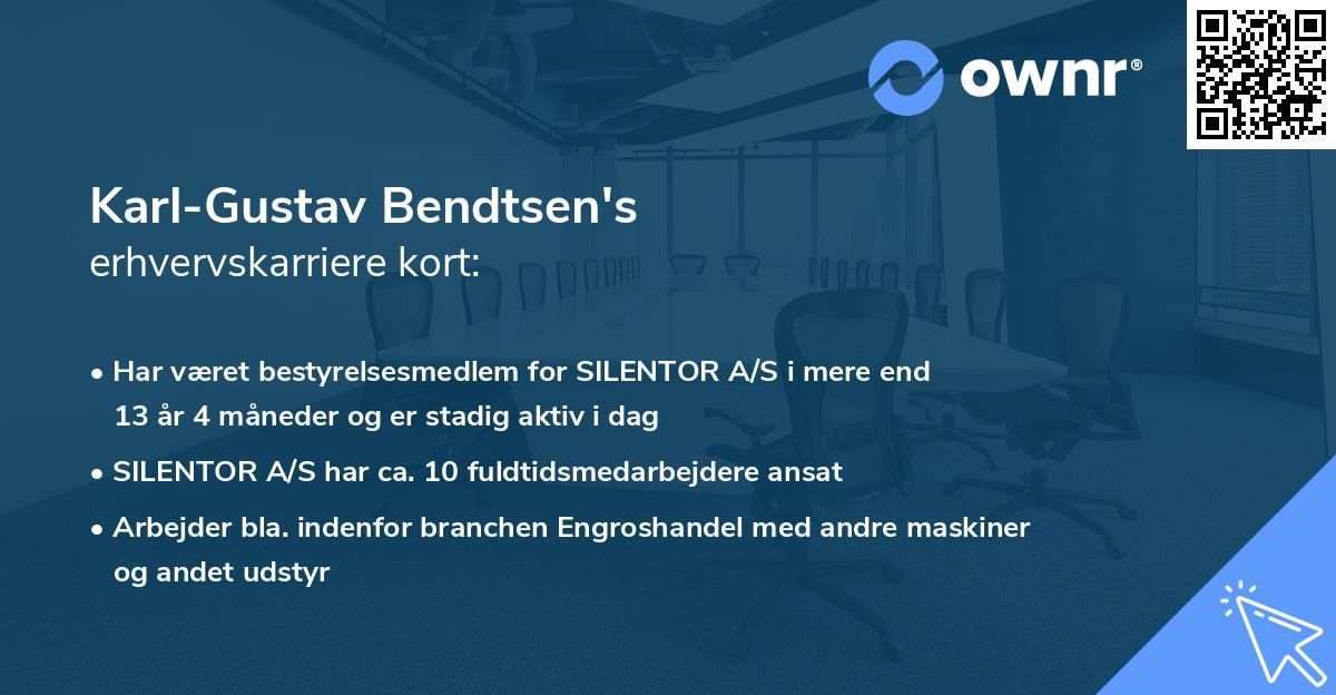 Karl-Gustav Bendtsen's erhvervskarriere kort