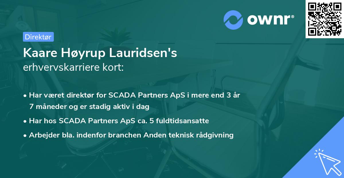 Kaare Høyrup Lauridsen's erhvervskarriere kort