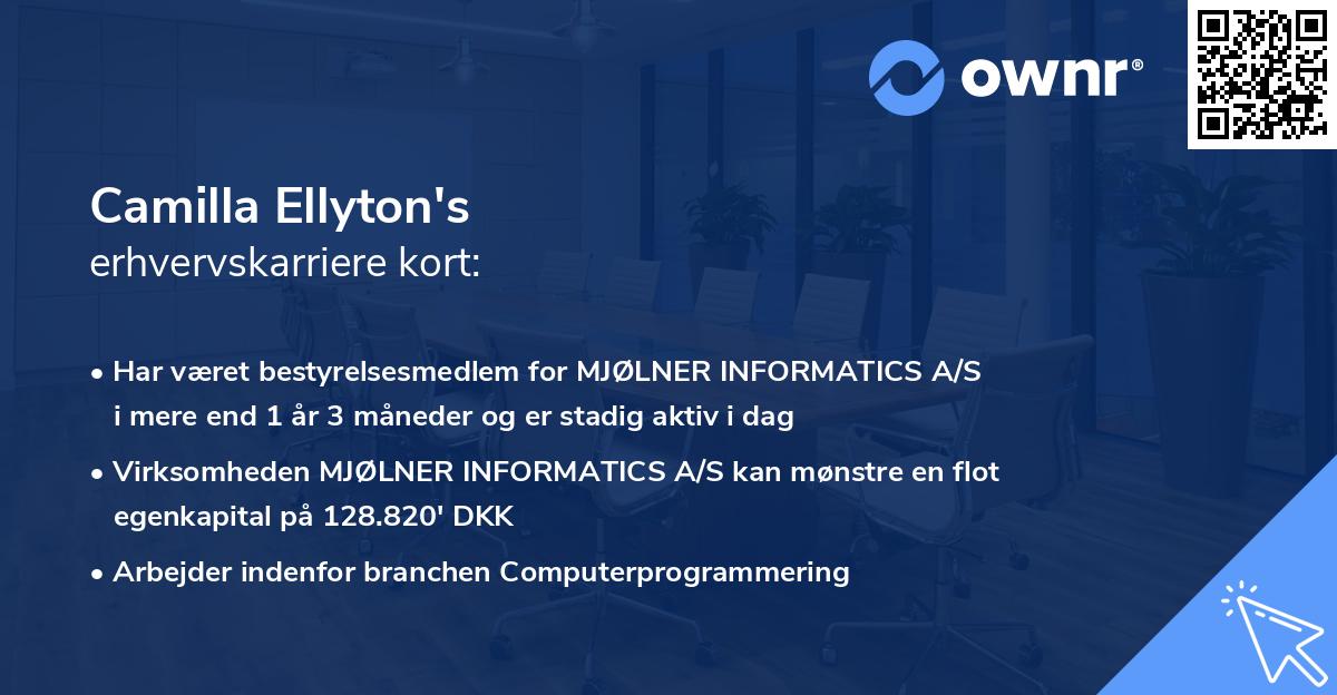 Camilla Ellyton's erhvervskarriere kort