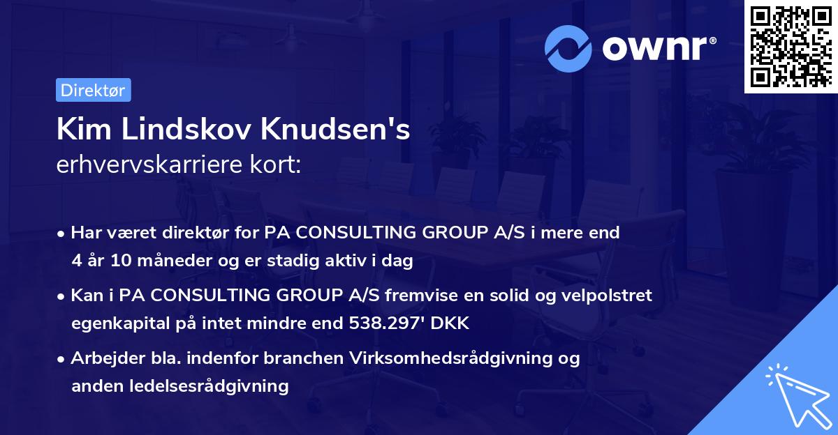 Kim Lindskov Knudsen's erhvervskarriere kort