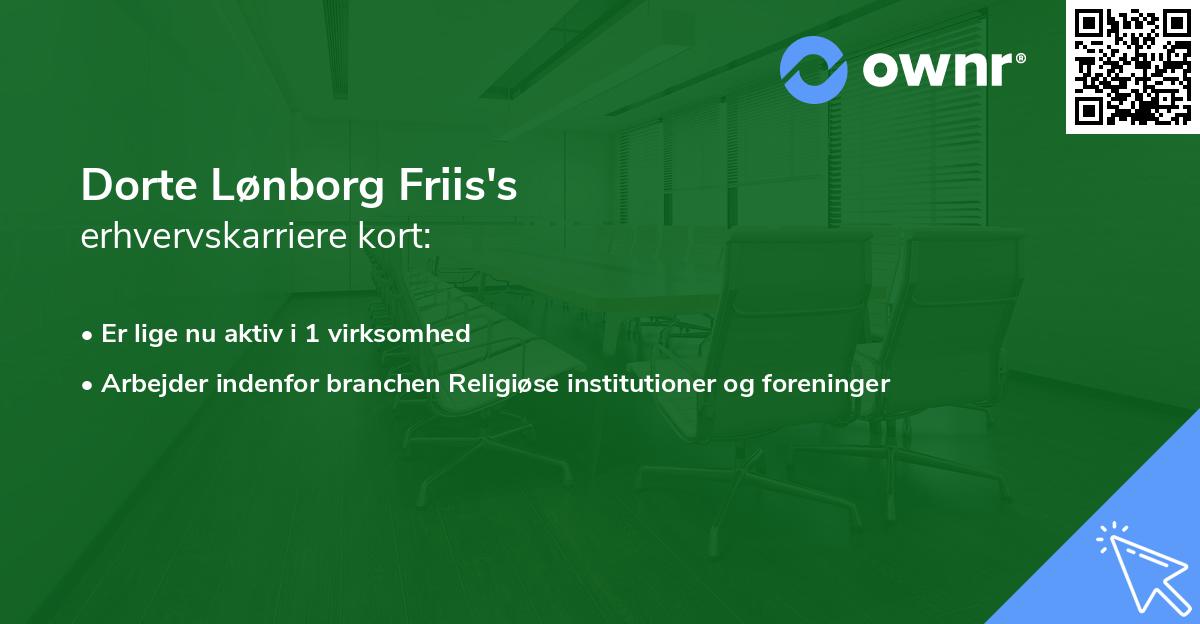 Dorte Lønborg Friis's erhvervskarriere kort