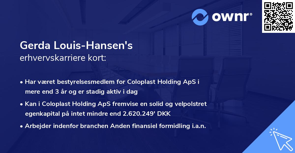 Gerda Louis-Hansen's erhvervskarriere kort