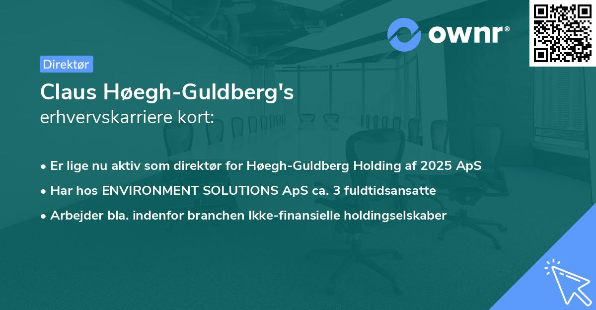 Claus Høegh-Guldberg's erhvervskarriere kort