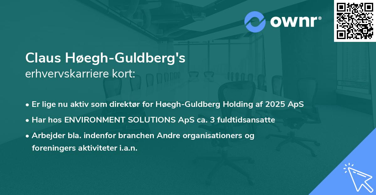Claus Høegh-Guldberg's erhvervskarriere kort