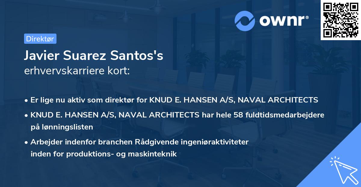 Javier Suarez Santos's erhvervskarriere kort