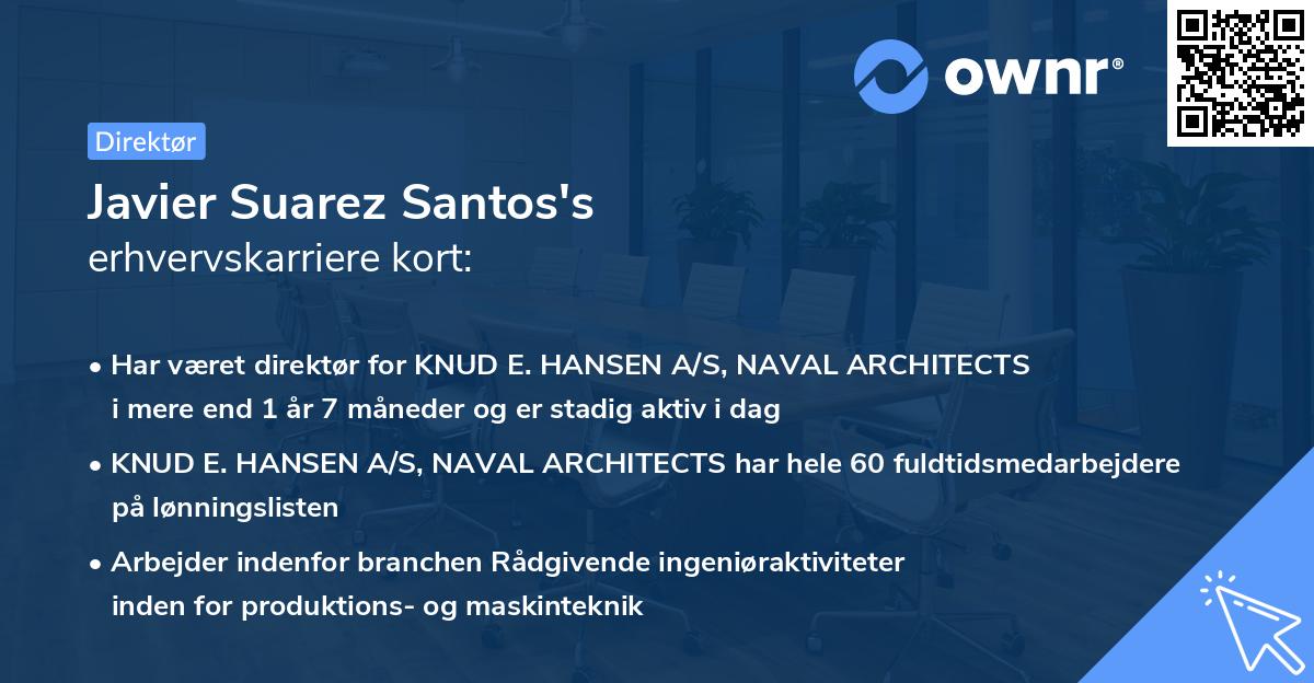 Javier Suarez Santos's erhvervskarriere kort