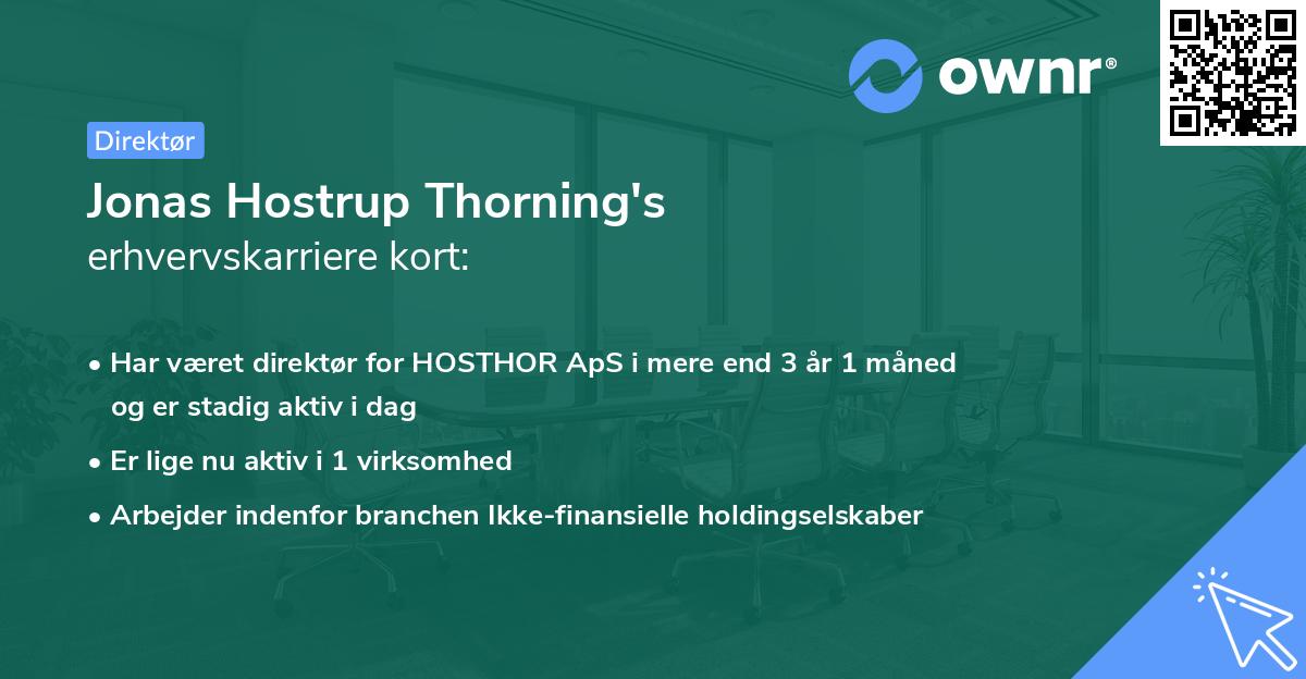 Jonas Hostrup Thorning's erhvervskarriere kort