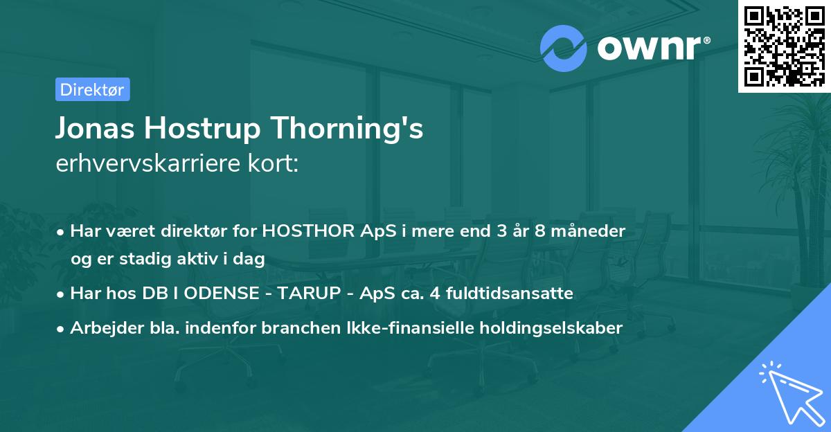 Jonas Hostrup Thorning's erhvervskarriere kort