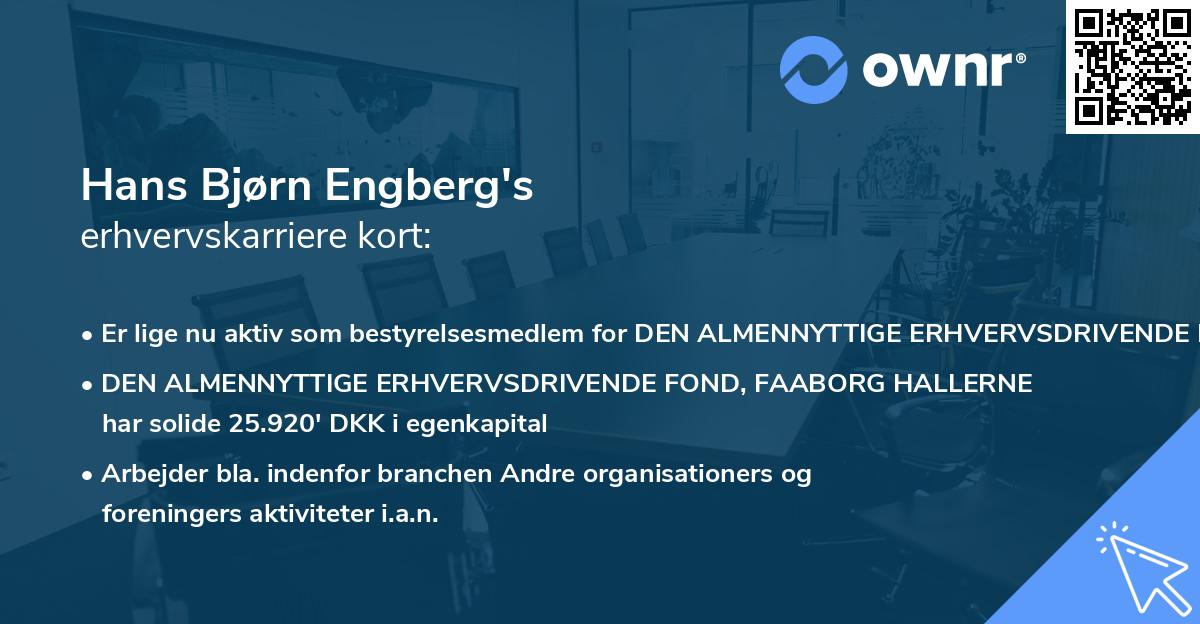 Hans Bjørn Engberg's erhvervskarriere kort