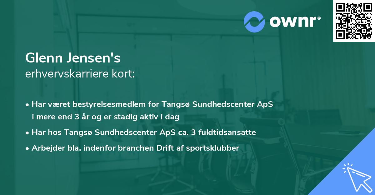 Glenn Jensen's erhvervskarriere kort