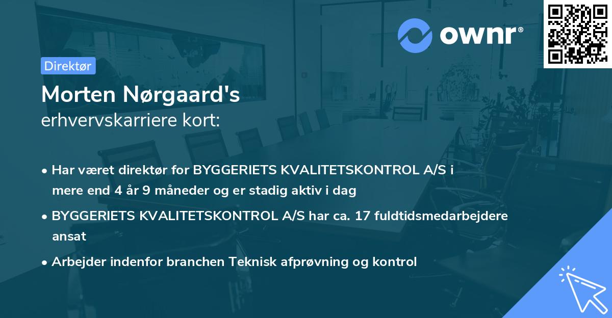 Morten Nørgaard's erhvervskarriere kort