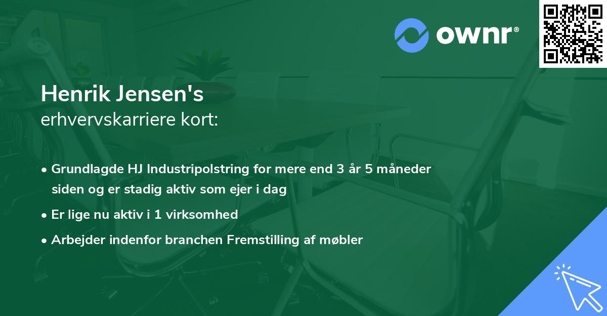 Henrik Jensen's erhvervskarriere kort