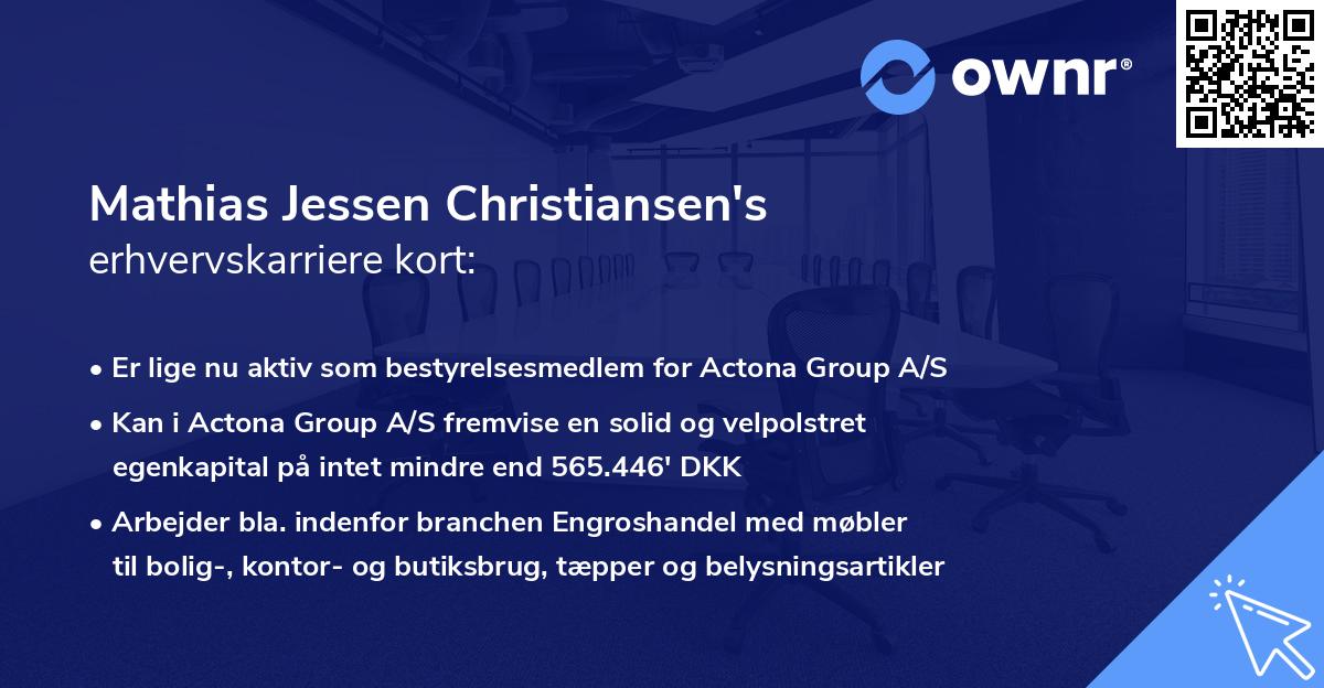 Mathias Jessen Christiansen's erhvervskarriere kort