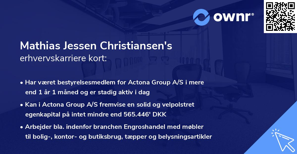 Mathias Jessen Christiansen's erhvervskarriere kort