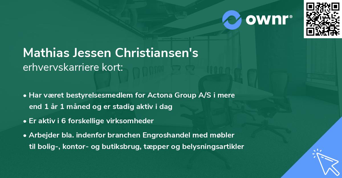 Mathias Jessen Christiansen's erhvervskarriere kort