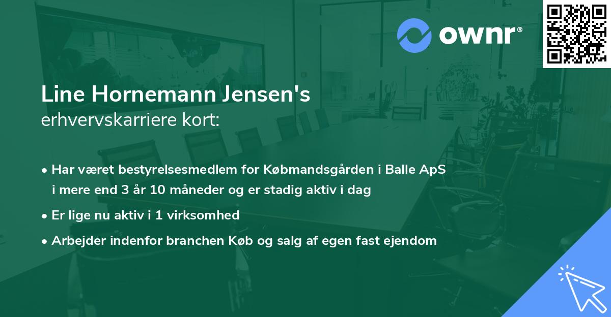 Line Hornemann Jensen's erhvervskarriere kort