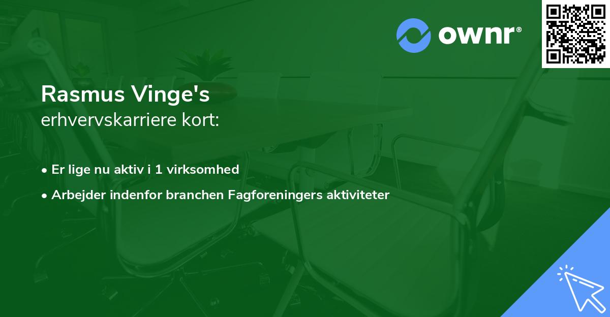 Rasmus Vinge's erhvervskarriere kort