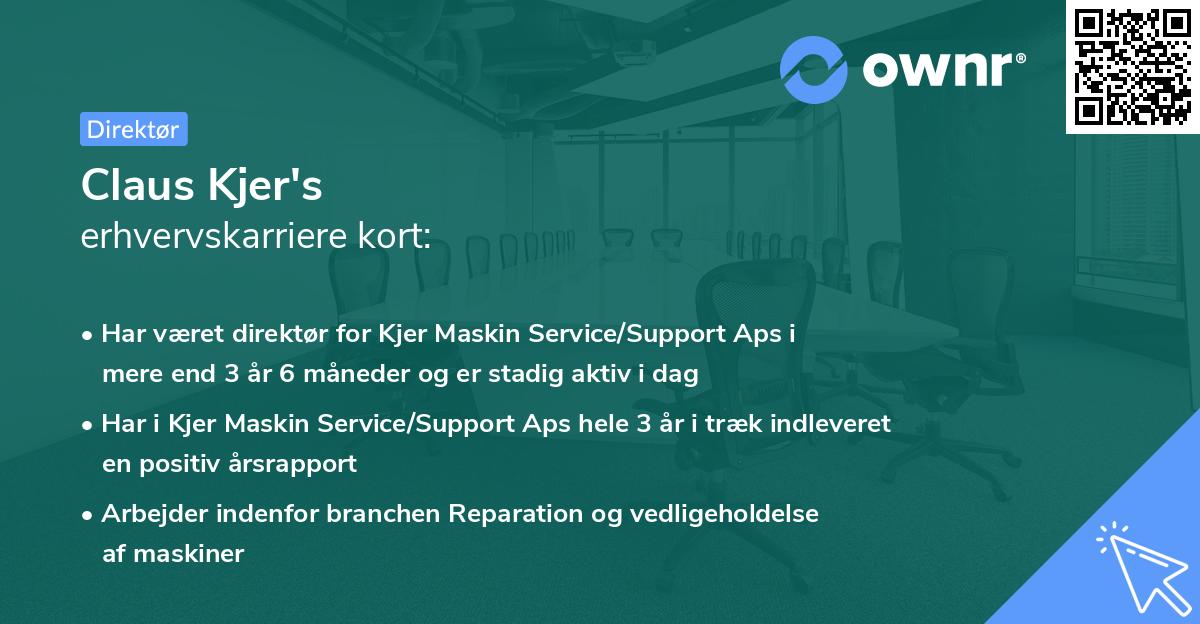 Claus Kjer's erhvervskarriere kort