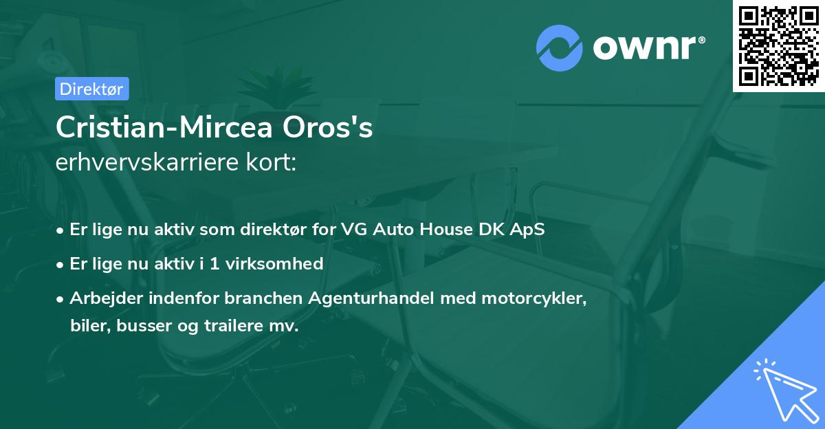 Cristian-Mircea Oros's erhvervskarriere kort