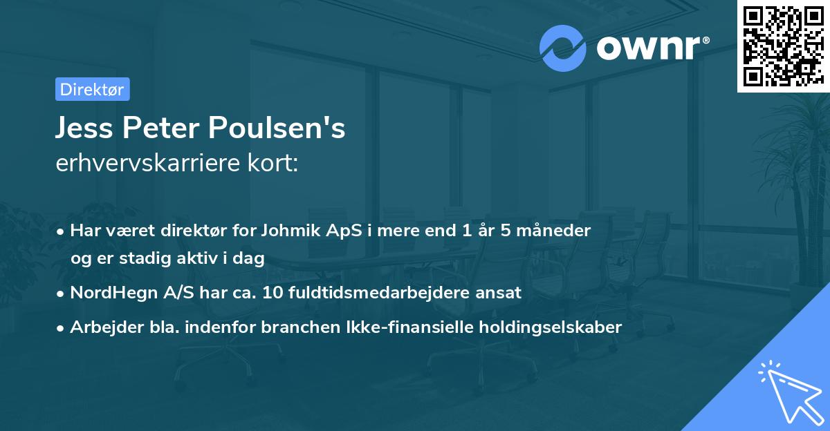 Jess Peter Poulsen's erhvervskarriere kort