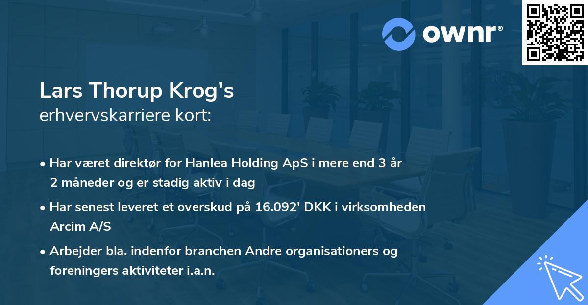 Lars Thorup Krog's erhvervskarriere kort