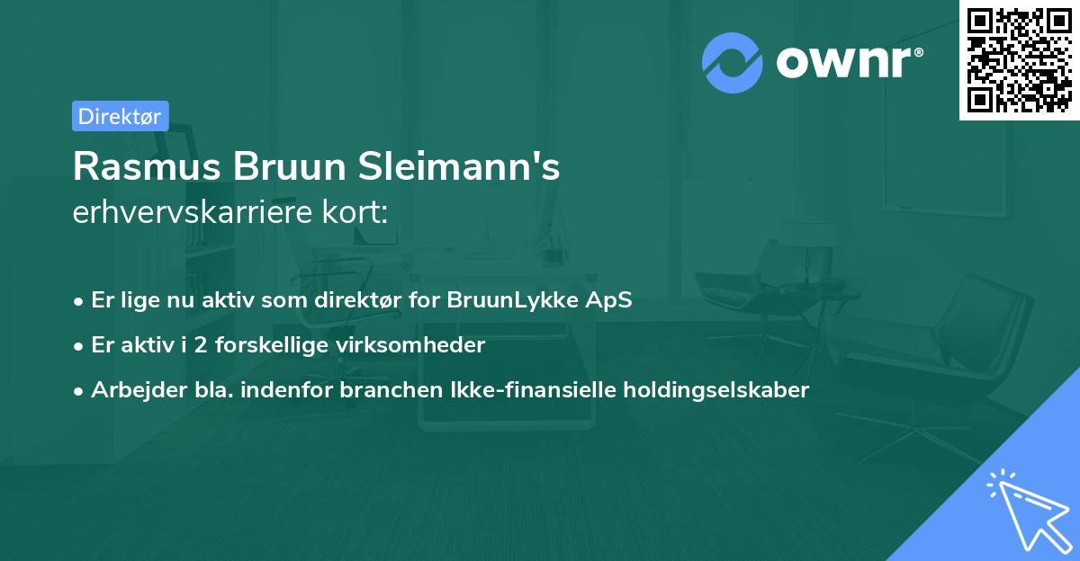 Rasmus Bruun Sleimann's erhvervskarriere kort