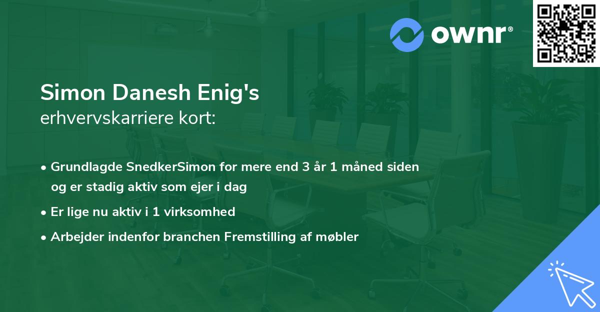Simon Danesh Enig's erhvervskarriere kort