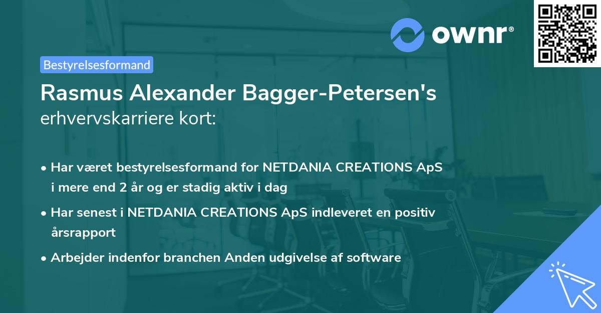 Rasmus Alexander Bagger-Petersen's erhvervskarriere kort