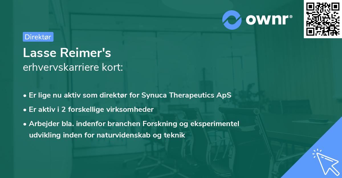 Lasse Reimer's erhvervskarriere kort