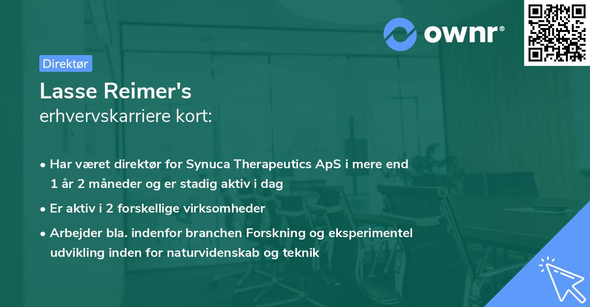 Lasse Reimer's erhvervskarriere kort