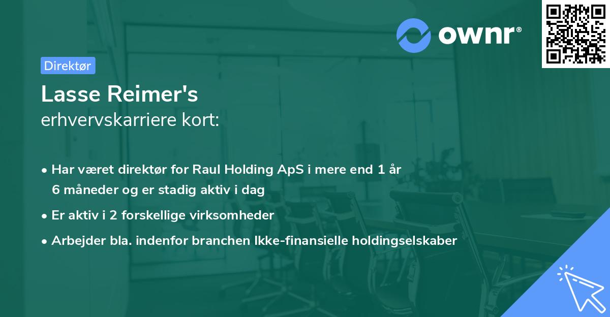Lasse Reimer's erhvervskarriere kort