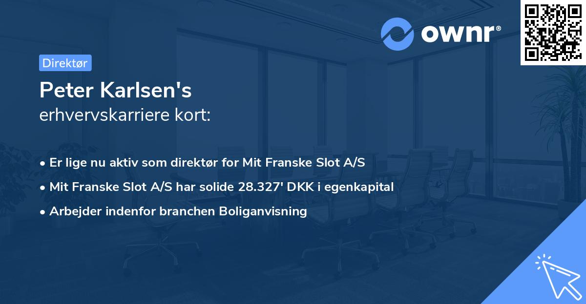Peter Karlsen's erhvervskarriere kort