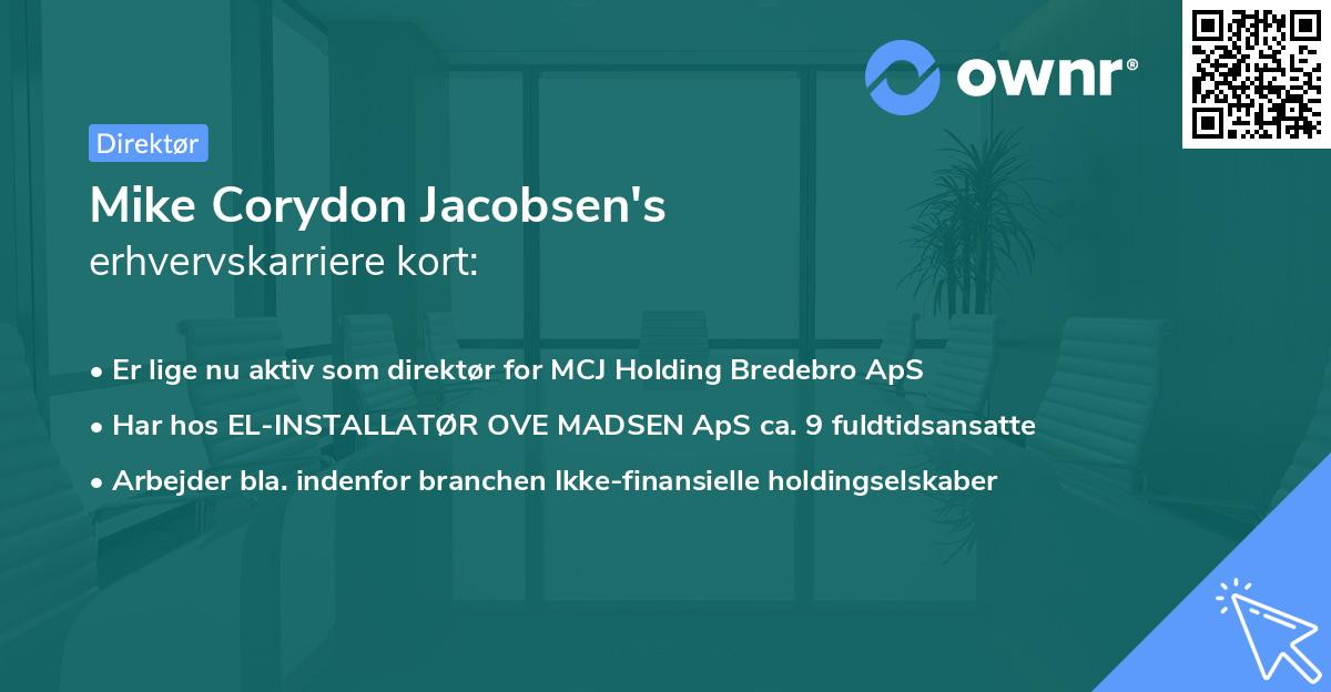 Mike Corydon Jacobsen's erhvervskarriere kort