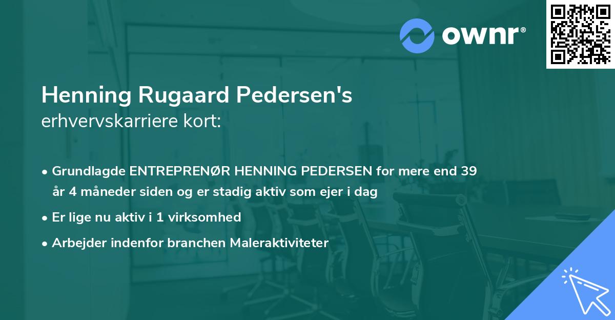Henning Rugaard Pedersen's erhvervskarriere kort
