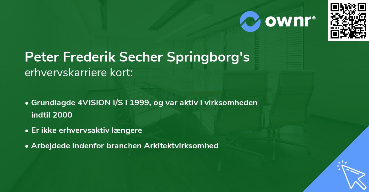 Peter Frederik Secher Springborg's erhvervskarriere kort