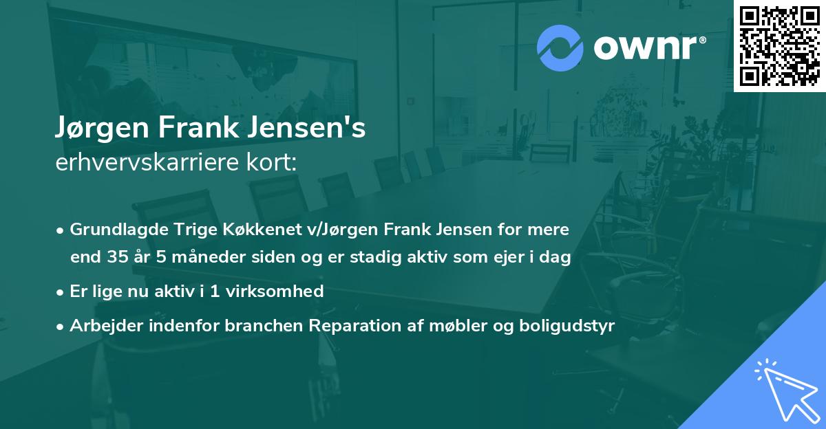 Jørgen Frank Jensen's erhvervskarriere kort