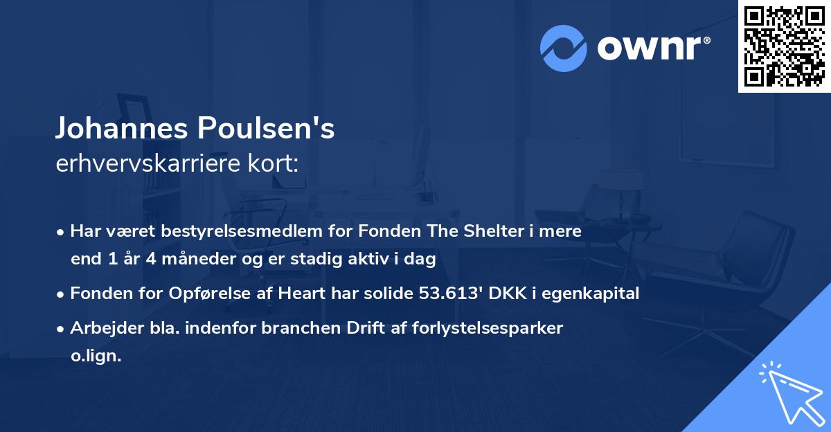 Johannes Poulsen's erhvervskarriere kort