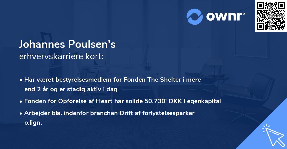 Johannes Poulsen's erhvervskarriere kort