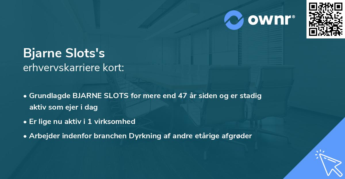 Bjarne Slots's erhvervskarriere kort