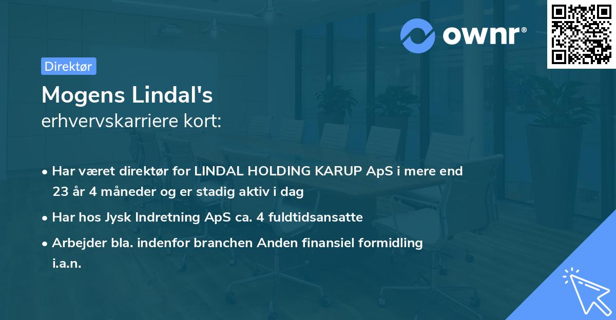 Mogens Lindal's erhvervskarriere kort