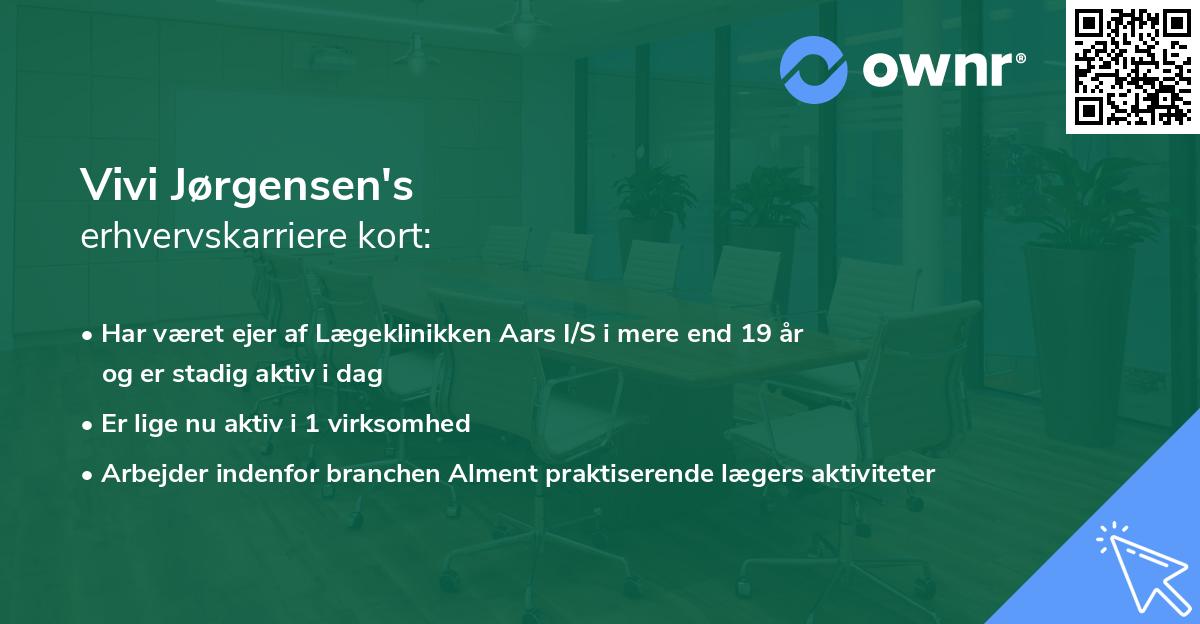 Vivi Jørgensen's erhvervskarriere kort