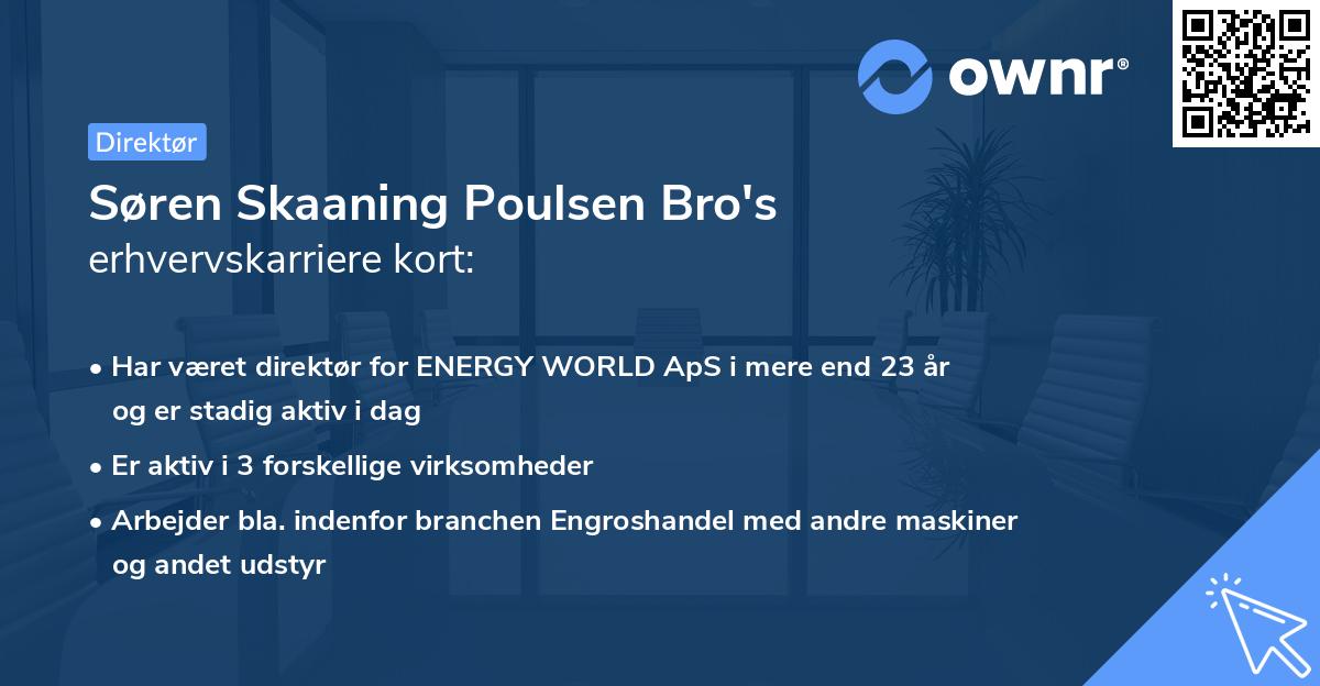 Søren Skaaning Poulsen Bro's erhvervskarriere kort